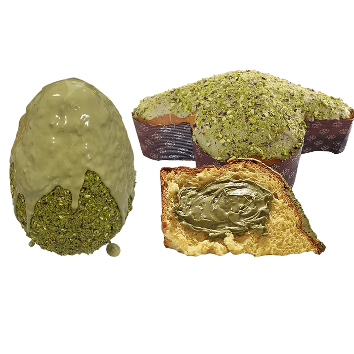 uovo e colmba al pistacchio 750g Uovo + 1,1 Kg Colomba al Pistacchio - immagine 1